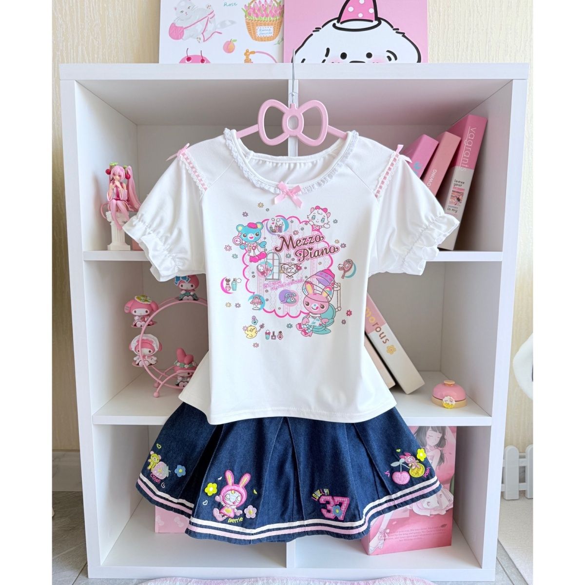 Embroidery Cotton Shirt - Japanse Zoete Rok Sets Zomer Nieuwe