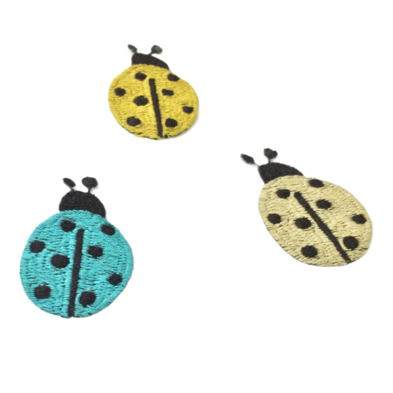 Embroidery Lady Bug - 49 stks/partij Naai Creatieve Borduurpatch Gouden