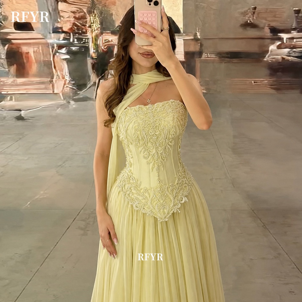 RFYR gele galajurk met kanten  - Embroidery Yellow Dress recensie en prijs